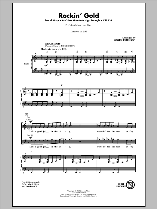 Roger Emerson Rockin' Gold (Medley) Sheet Music Notes & Chords for 2-Part Choir - Download or Print PDF