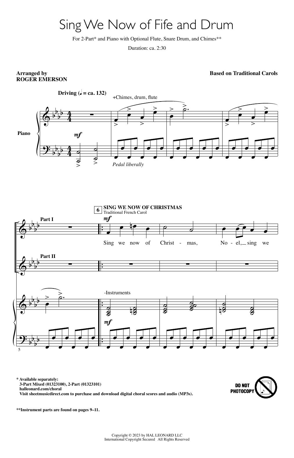 Roger Emerson Sing We Now Of Fife And Drum Sheet Music Notes & Chords for 3-Part Mixed Choir - Download or Print PDF