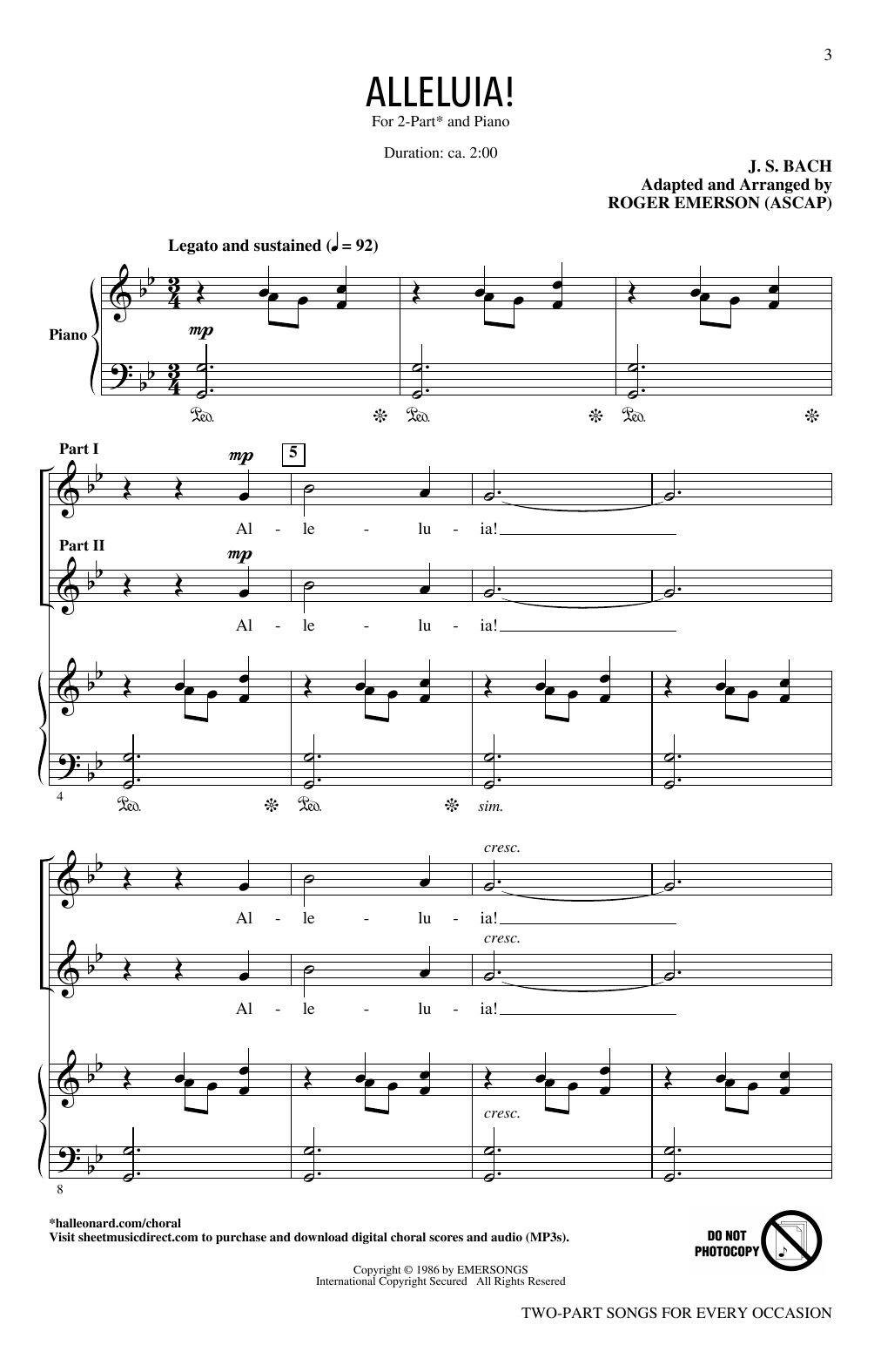 Roger Emerson Two-Part Songs For Every Occasion Sheet Music Notes & Chords for 2-Part Choir - Download or Print PDF