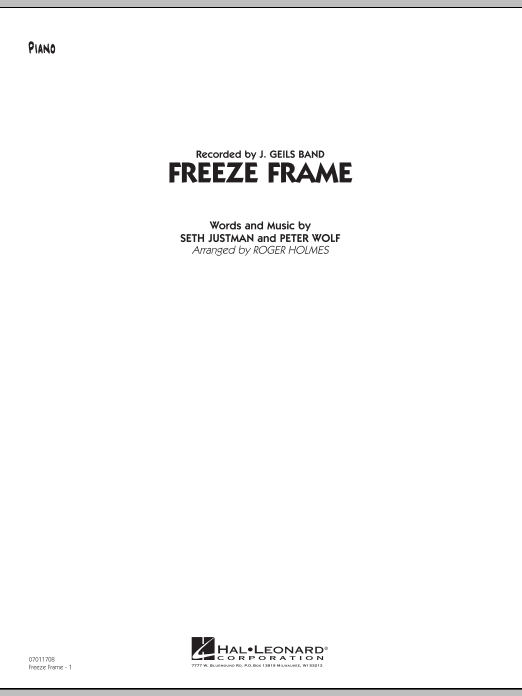 Roger Holmes Freeze Frame - Piano Sheet Music Notes & Chords for Jazz Ensemble - Download or Print PDF