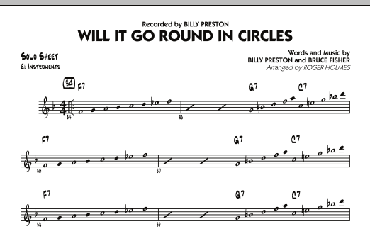 Roger Holmes Will It Go Round in Circles? - Eb Solo Sheet Sheet Music Notes & Chords for Jazz Ensemble - Download or Print PDF