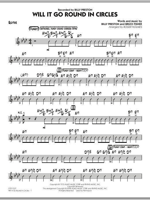 Roger Holmes Will It Go Round in Circles? - Guitar Sheet Music Notes & Chords for Jazz Ensemble - Download or Print PDF