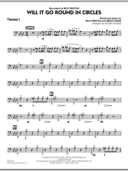 Roger Holmes Will It Go Round in Circles? - Trombone 3 Sheet Music Notes & Chords for Jazz Ensemble - Download or Print PDF