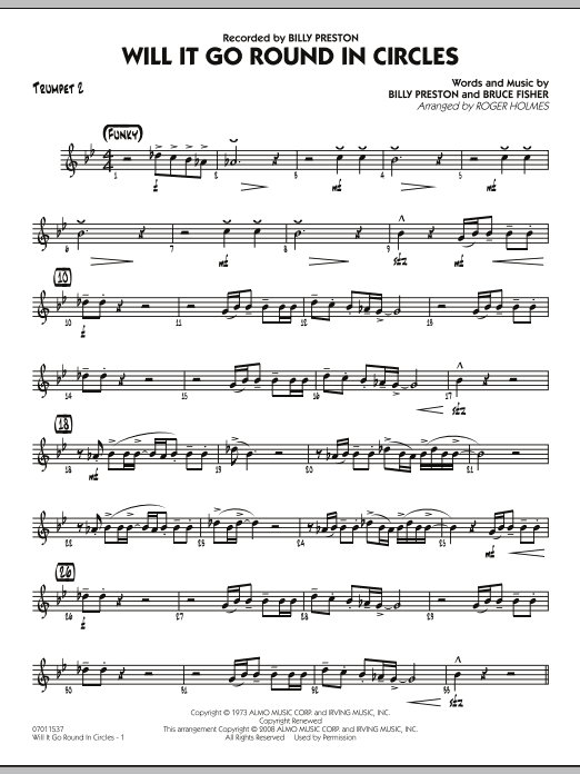 Roger Holmes Will It Go Round in Circles? - Trumpet 2 Sheet Music Notes & Chords for Jazz Ensemble - Download or Print PDF