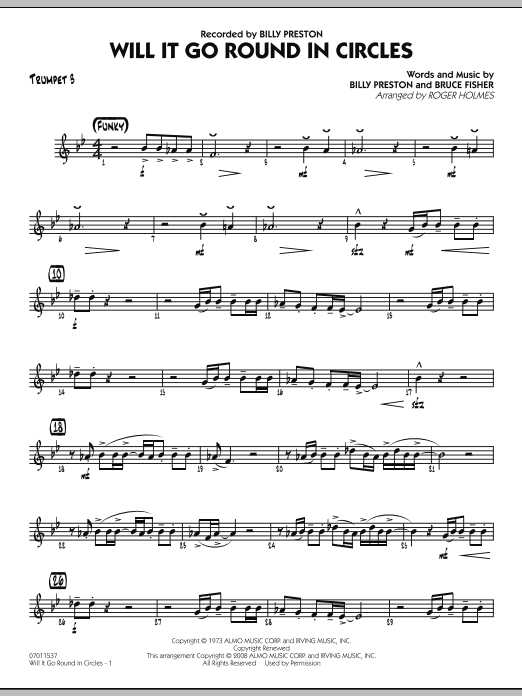 Roger Holmes Will It Go Round in Circles? - Trumpet 3 Sheet Music Notes & Chords for Jazz Ensemble - Download or Print PDF