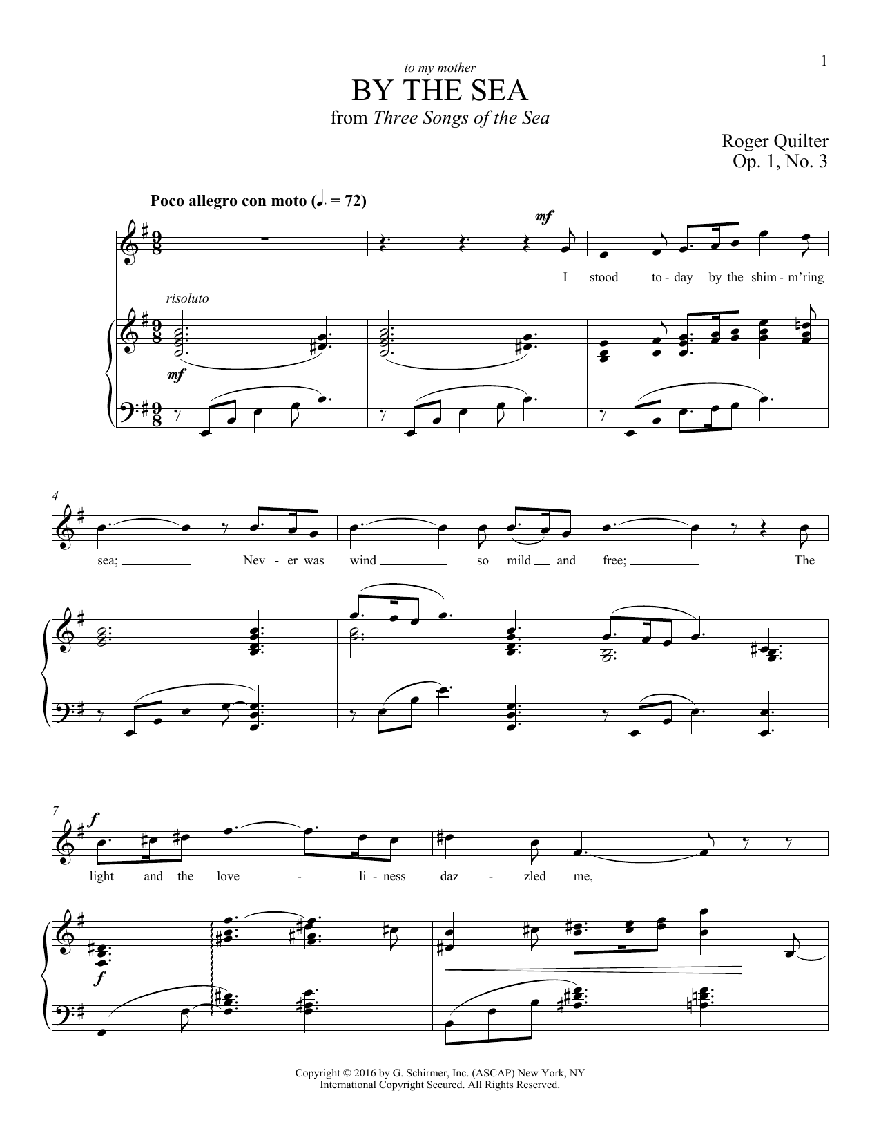 Roger Quilter By The Sea Sheet Music Notes & Chords for Piano & Vocal - Download or Print PDF Roger Quilter By The Sea Sheet Music Notes & Chords for Piano & Vocal - Download or Print PDF