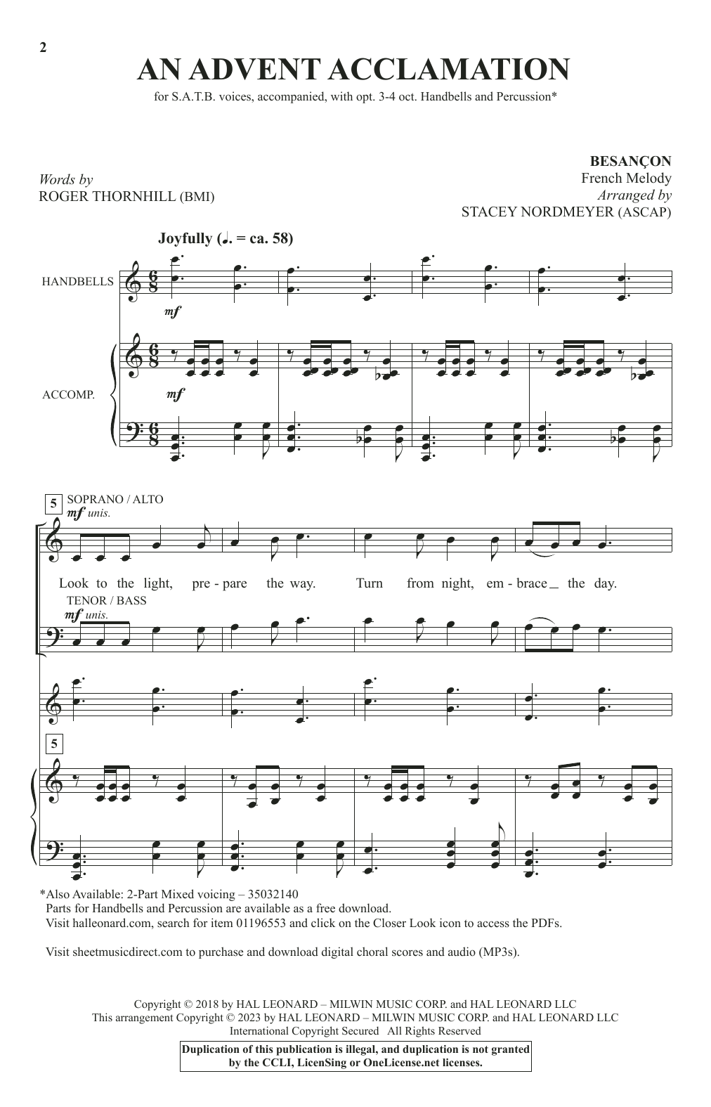Roger Thornhill An Advent Acclamation (arr. Stacey Nordmeyer) Sheet Music Notes & Chords for SATB Choir - Download or Print PDF