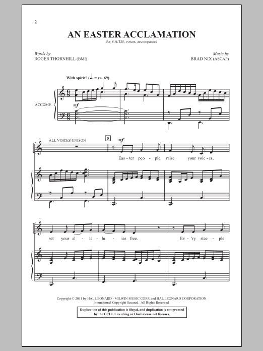 Roger Thornhill An Easter Acclamation Sheet Music Notes & Chords for SATB - Download or Print PDF