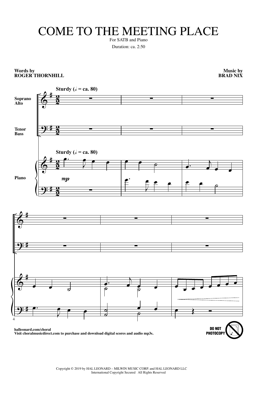Roger Thornhill and Brad Nix Come To The Meeting Place Sheet Music Notes & Chords for SATB Choir - Download or Print PDF