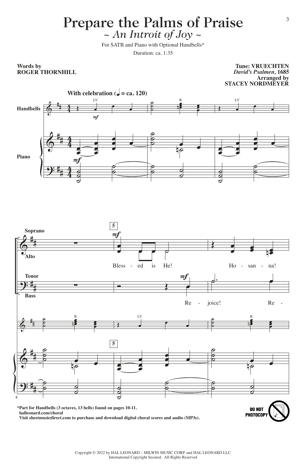 Roger Thornhill Prepare The Palms Of Praise (An Introit Of Joy) (arr. Stacey Nordmeyer) Sheet Music Notes & Chords for SATB Choir - Download or Print PDF