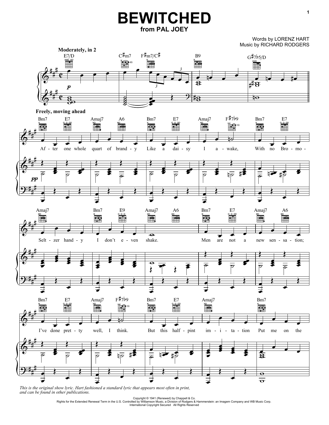 Rogers & Hammerstein Bewitched Sheet Music Notes & Chords for Vocal Pro + Piano/Guitar - Download or Print PDF
