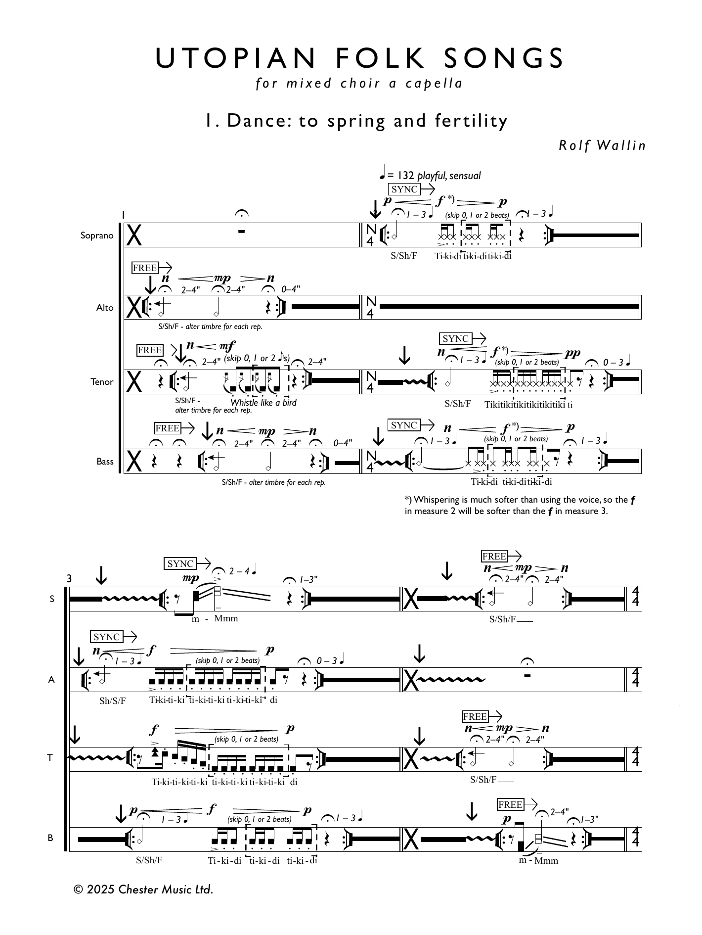 Rolf Wallin Utopian Folk Songs Sheet Music Notes & Chords for SSAATTBB Choir - Download or Print PDF Rolf Wallin Utopian Folk Songs Sheet Music Notes & Chords for SSAATTBB Choir - Download or Print PDF