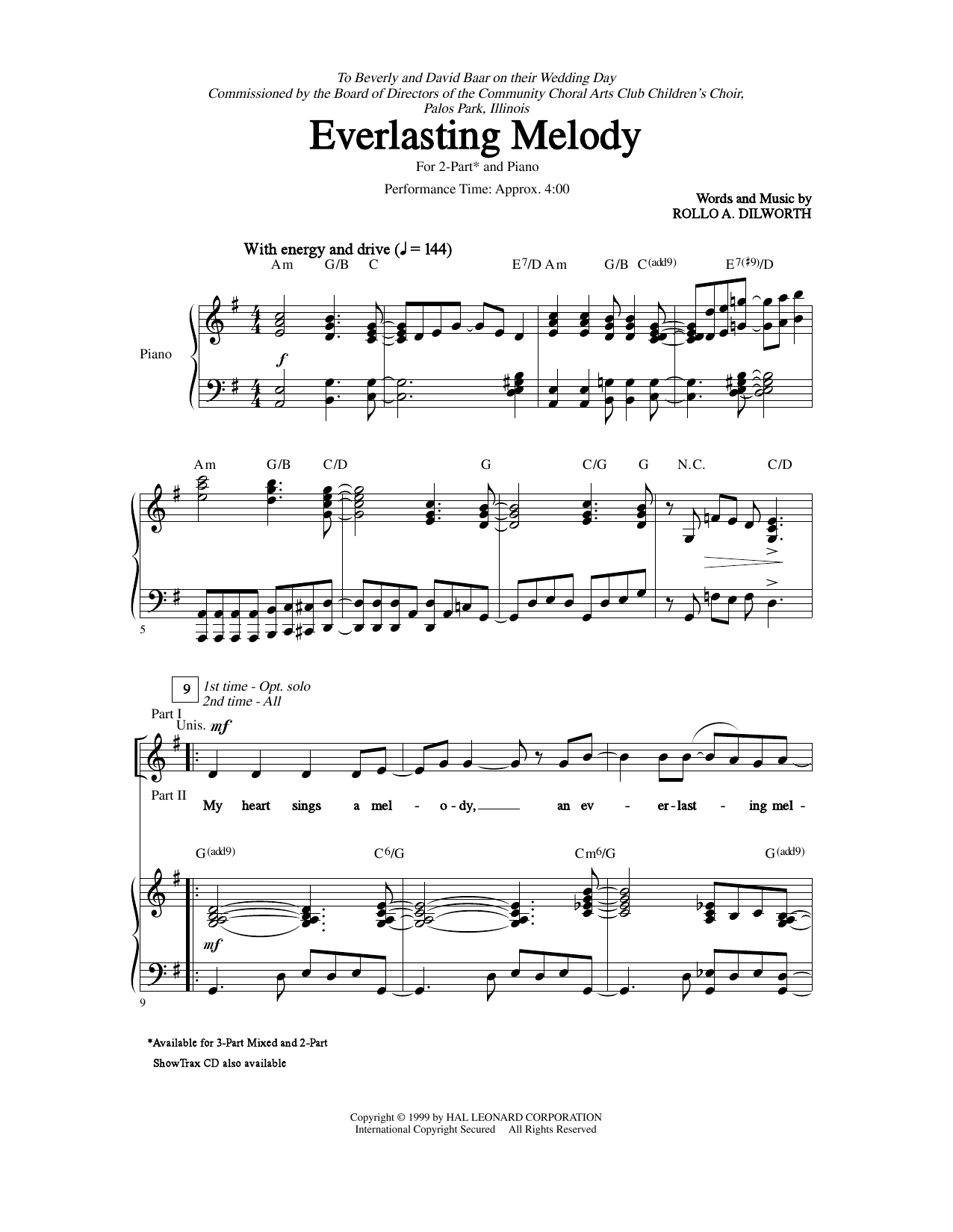 Rollo Dilworth Everlasting Melody Sheet Music Notes & Chords for 2-Part Choir - Download or Print PDF