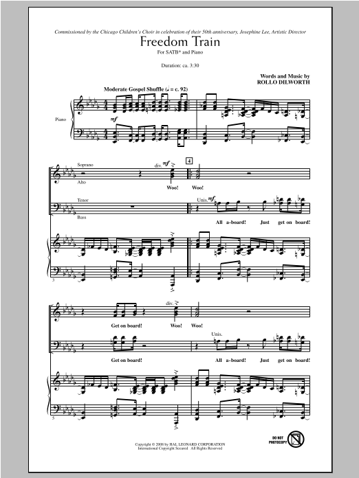 Rollo Dilworth Freedom Train Sheet Music Notes & Chords for SATB - Download or Print PDF