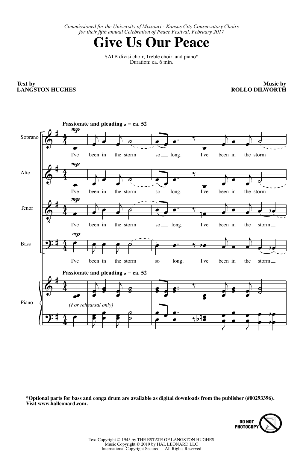 Rollo Dilworth Give Us Our Peace Sheet Music Notes & Chords for SATB Choir - Download or Print PDF