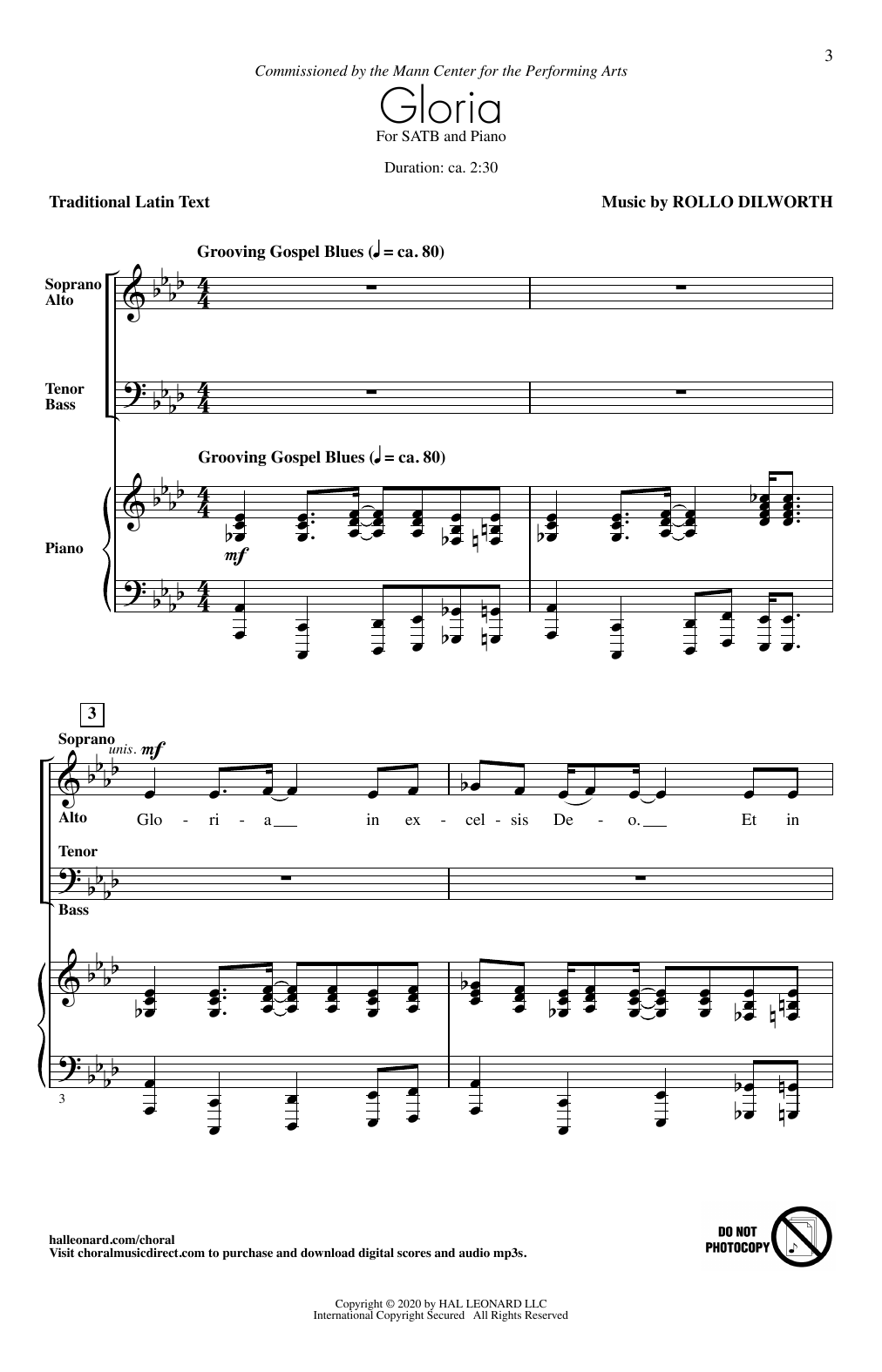 Rollo Dilworth Gloria Sheet Music Notes & Chords for SATB Choir - Download or Print PDF