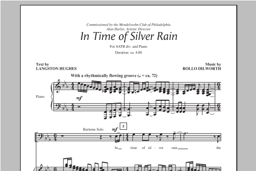 Rollo Dilworth In The Time Of Silver Rain Sheet Music Notes & Chords for SATB - Download or Print PDF