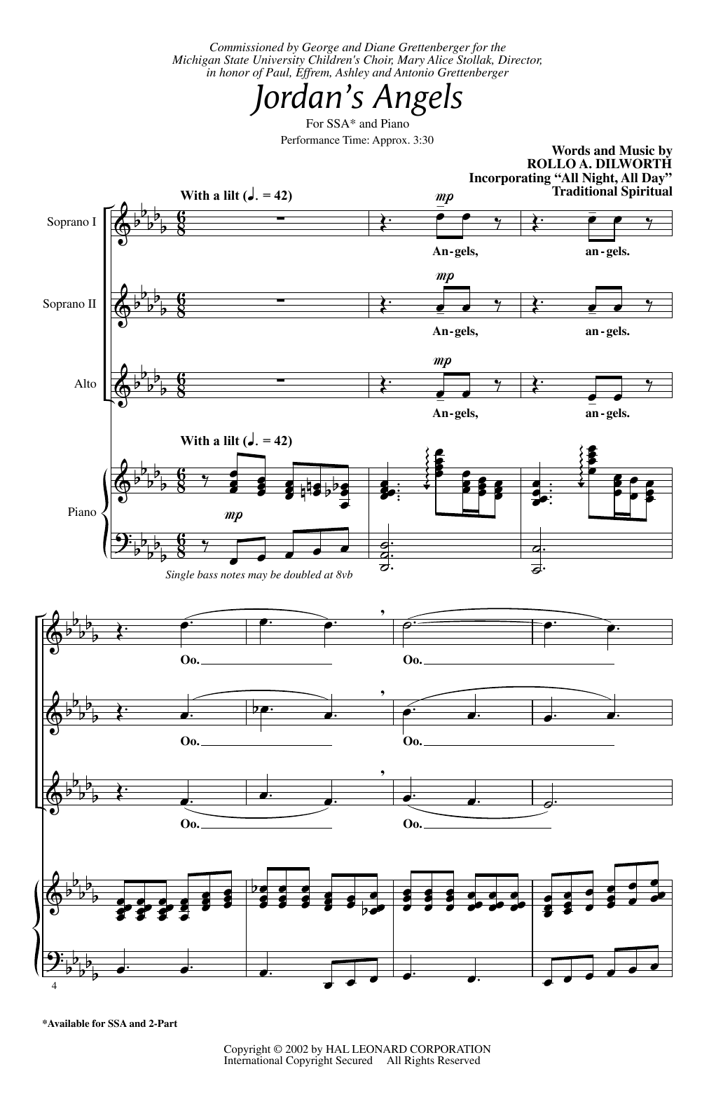 Rollo Dilworth Jordan's Angels Sheet Music Notes & Chords for SATB - Download or Print PDF