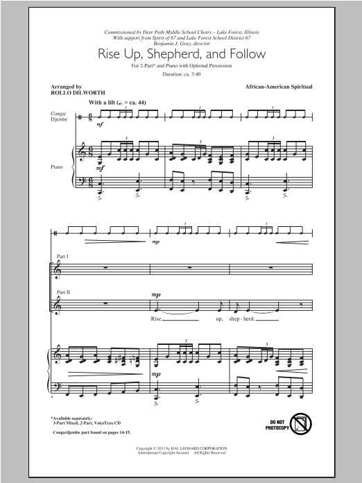 Rollo Dilworth Rise Up, Shepherd, And Follow Sheet Music Notes & Chords for 3-Part Mixed - Download or Print PDF