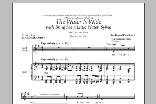 Rollo Dilworth The Water Is Wide (Bring Me A Little Water, Sylvie) Sheet Music Notes & Chords for 2-Part Choir - Download or Print PDF