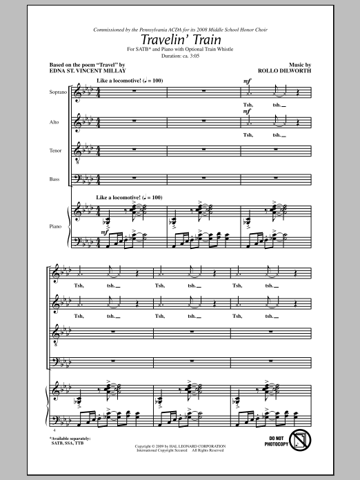 Rollo Dilworth Travelin' Train Sheet Music Notes & Chords for SATB - Download or Print PDF