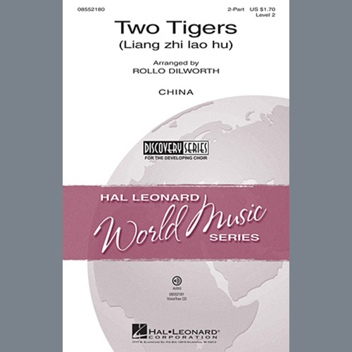 Rollo Dilworth, Two Tigers (Liang Ge Lao Hu), 2-Part Choir