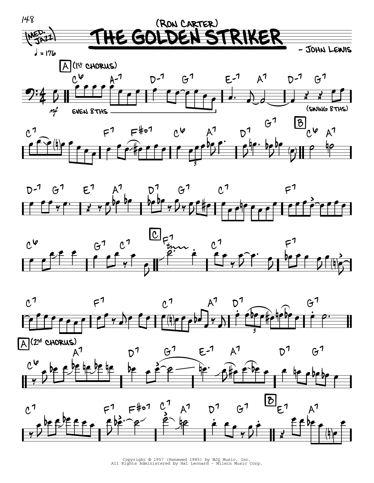 Ron Carter The Golden Striker (solo only) Sheet Music Notes & Chords for Real Book – Melody & Chords - Download or Print PDF