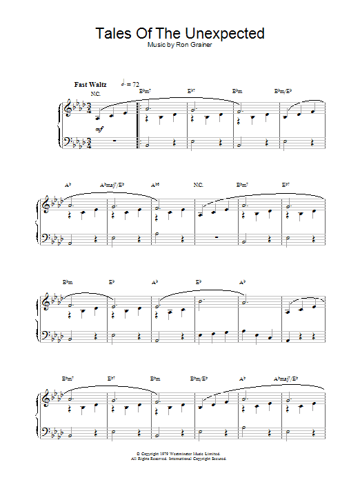 Ron Grainer Theme from Tales Of The Unexpected Sheet Music Notes & Chords for Keyboard - Download or Print PDF