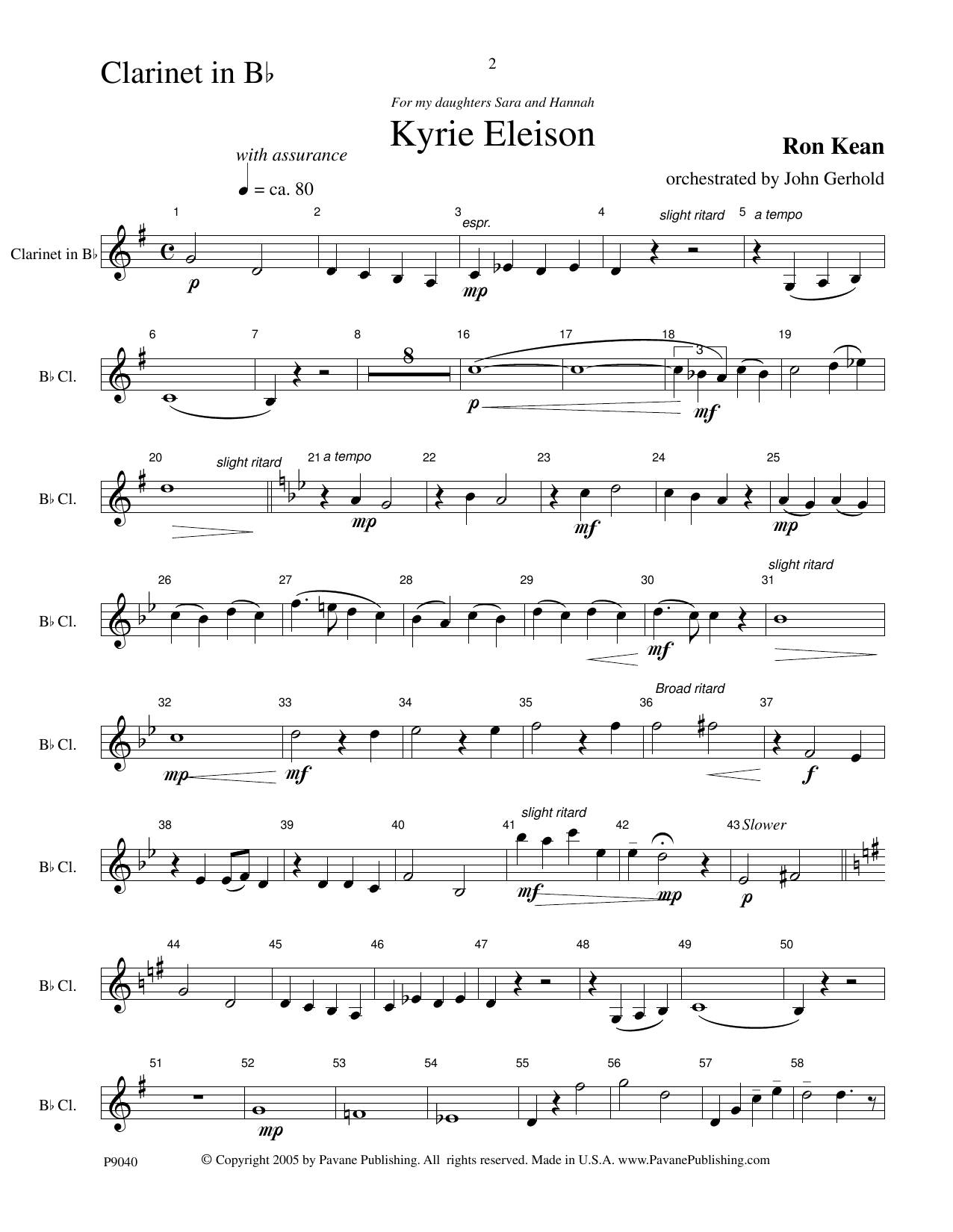 Ron Kean American Mass (Chamber Orchestra) (arr. John Gerhold) - Clarinet in Bb Sheet Music Notes & Chords for Choir Instrumental Pak - Download or Print PDF