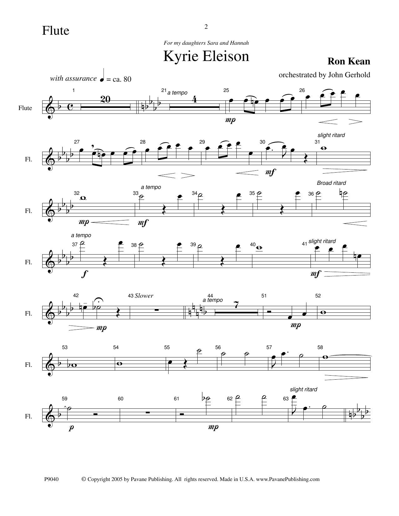 Ron Kean American Mass (Chamber Orchestra) (arr. John Gerhold) - Flute Sheet Music Notes & Chords for Choir Instrumental Pak - Download or Print PDF