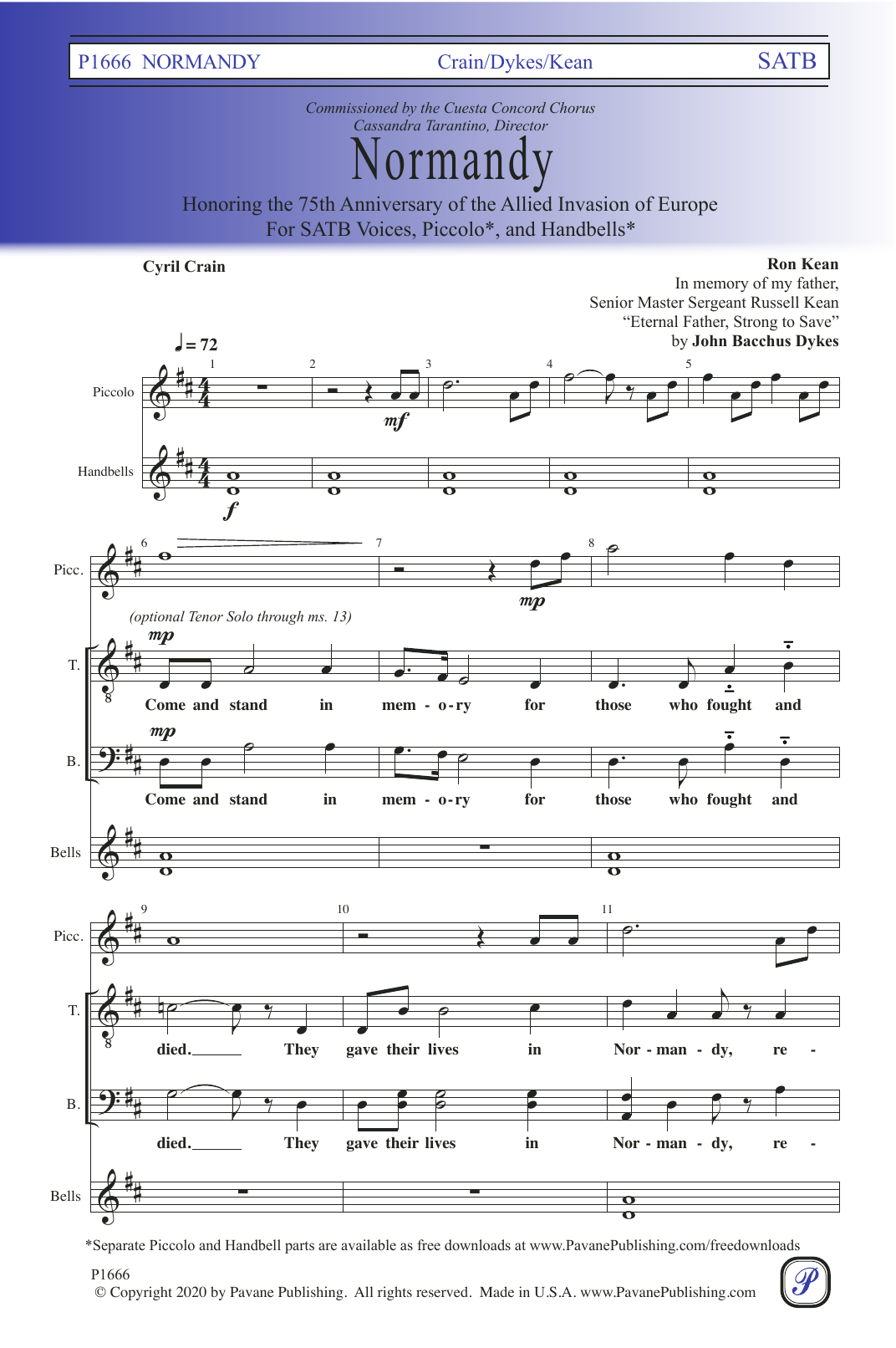 Ron Kean Normandy Sheet Music Notes & Chords for SATB Choir - Download or Print PDF