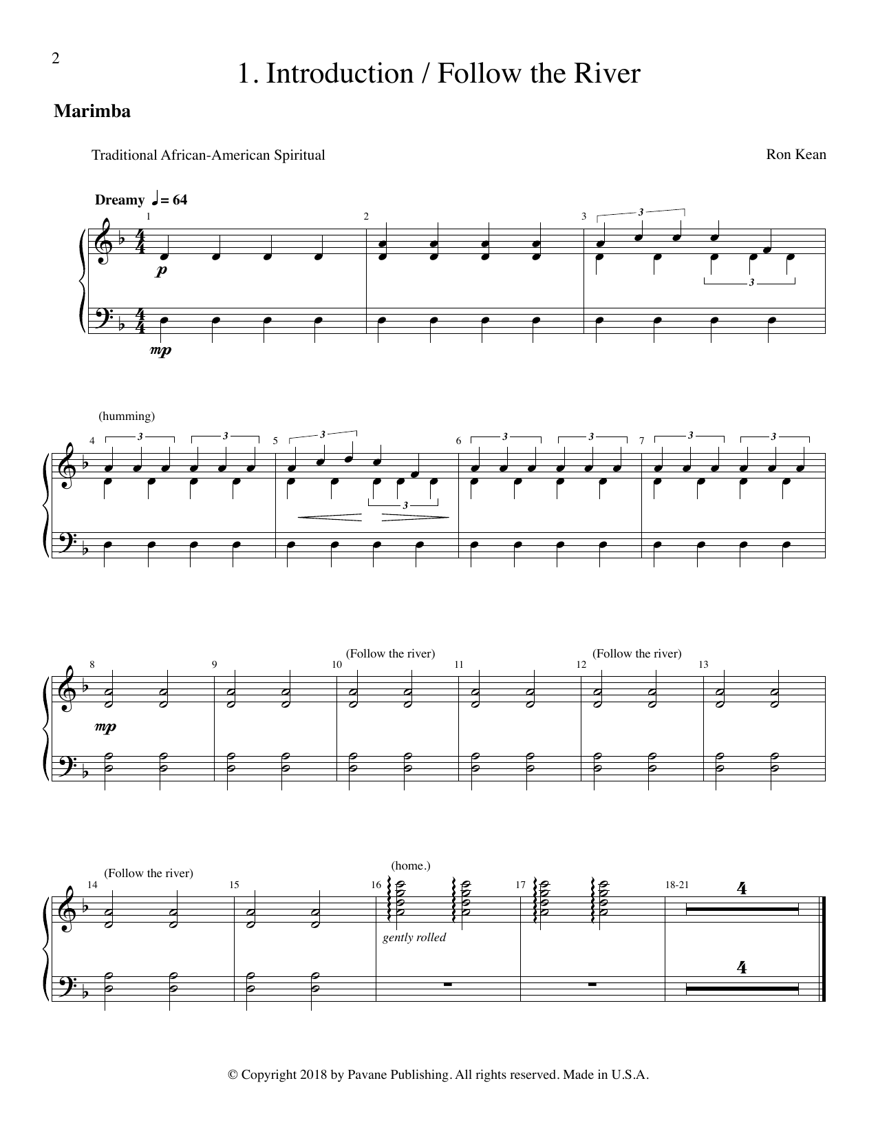 Ron Kean The Journey of Harriet Tubman (for SATB) - Marimba Sheet Music Notes & Chords for Choir Instrumental Pak - Download or Print PDF