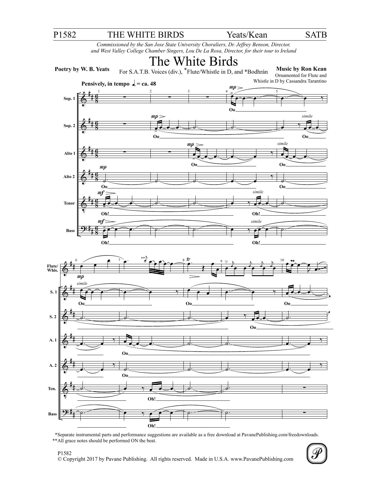 Ron Kean The White Birds Sheet Music Notes & Chords for Choral - Download or Print PDF