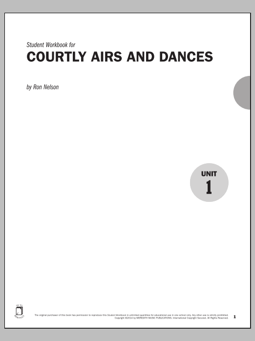 Ron Nelson Guides to Band Masterworks, Vol. 5 - Student Workbook - Courtly Airs and Dances Sheet Music Notes & Chords for Instrumental Method - Download or Print PDF