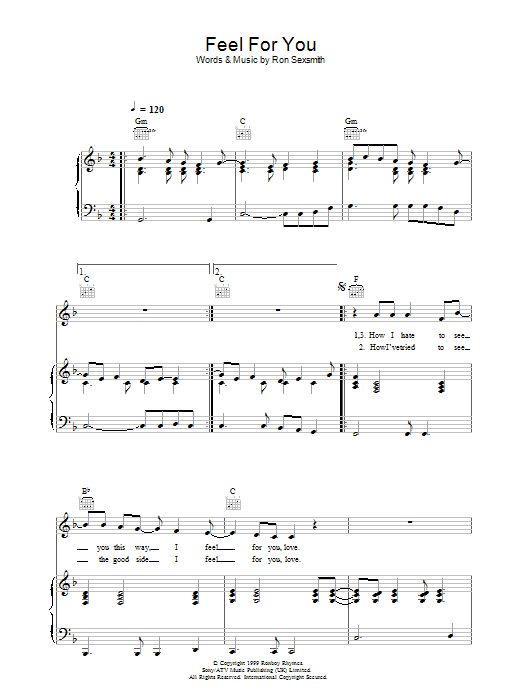 Ron Sexsmith Feel For You Sheet Music Notes & Chords for Piano, Vocal & Guitar - Download or Print PDF