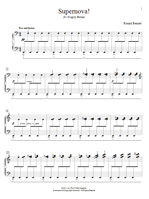 Ronald Bennett Supernova! Sheet Music Notes & Chords for Educational Piano - Download or Print PDF