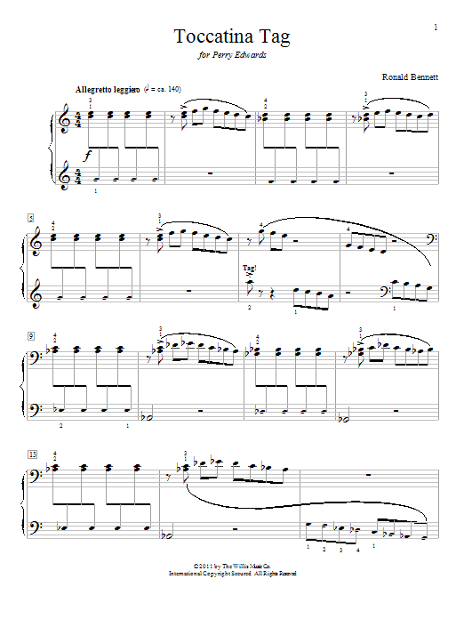 Ronald Bennett Toccatina Tag Sheet Music Notes & Chords for Educational Piano - Download or Print PDF Ronald Bennett Toccatina Tag Sheet Music Notes & Chords for Educational Piano - Download or Print PDF