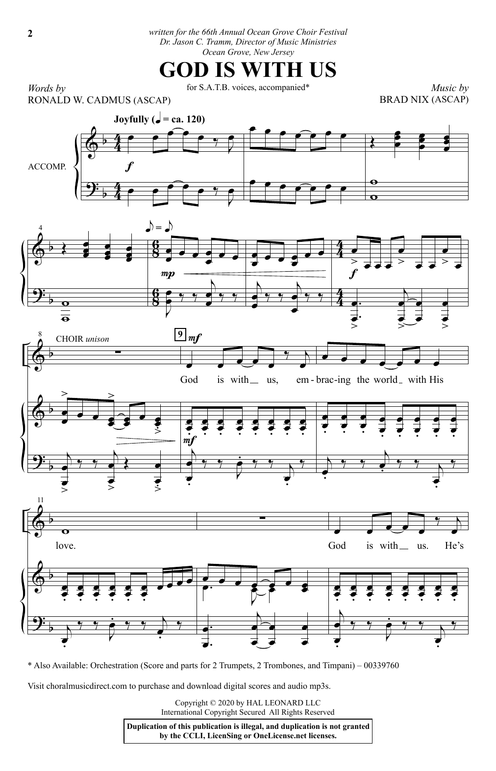 Ronald W. Cadmus and Brad Nix God Is With Us Sheet Music Notes & Chords for SATB Choir - Download or Print PDF