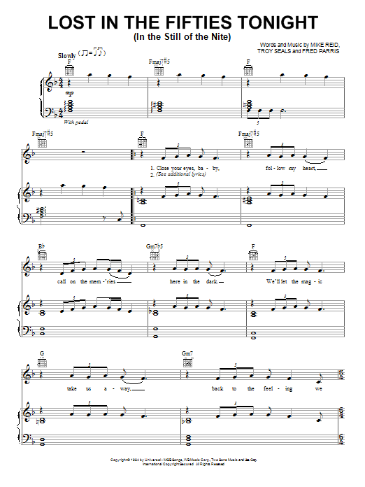 Ronnie Milsap Lost In The Fifties Tonight (In The Still Of The Nite) Sheet Music Notes & Chords for Real Book – Melody, Lyrics & Chords - Download or Print PDF