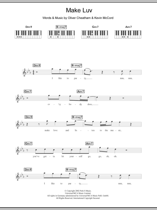 Room 5 featuring Oliver Cheatham Make Luv Sheet Music Notes & Chords for Keyboard - Download or Print PDF