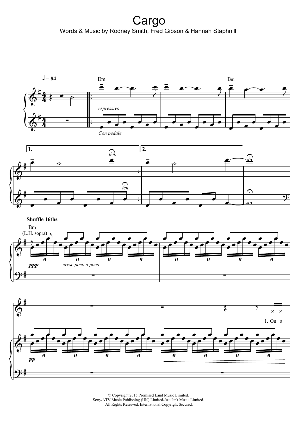 Roots Manuva Cargo Sheet Music Notes & Chords for Piano & Vocal - Download or Print PDF