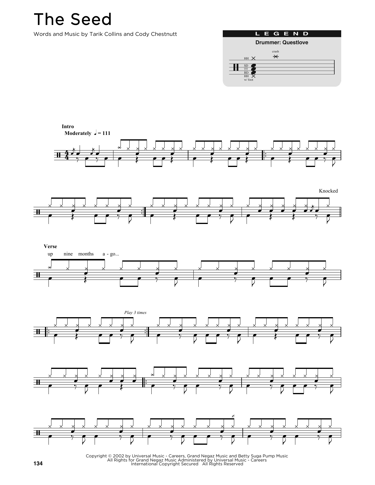 The Roots The Seed Sheet Music Notes & Chords for Drums Transcription - Download or Print PDF