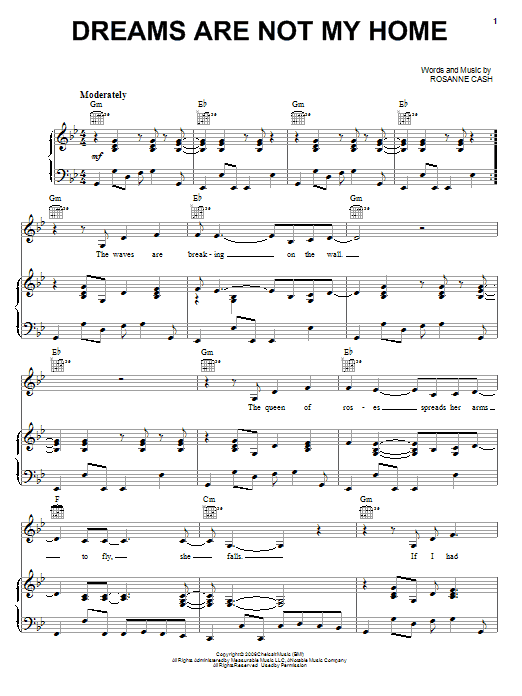 Rosanne Cash Dreams Are Not My Home Sheet Music Notes & Chords for Piano, Vocal & Guitar (Right-Hand Melody) - Download or Print PDF