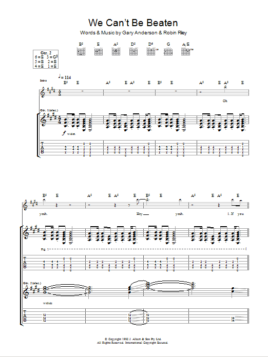 Rose Tattoo We Can't Be Beaten Sheet Music Notes & Chords for Guitar Tab - Download or Print PDF