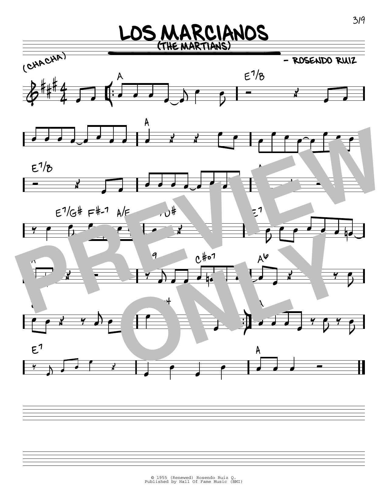 Rosendo Ruiz Los Marcianos (The Martians) Sheet Music Notes & Chords for Real Book – Melody & Chords - Download or Print PDF