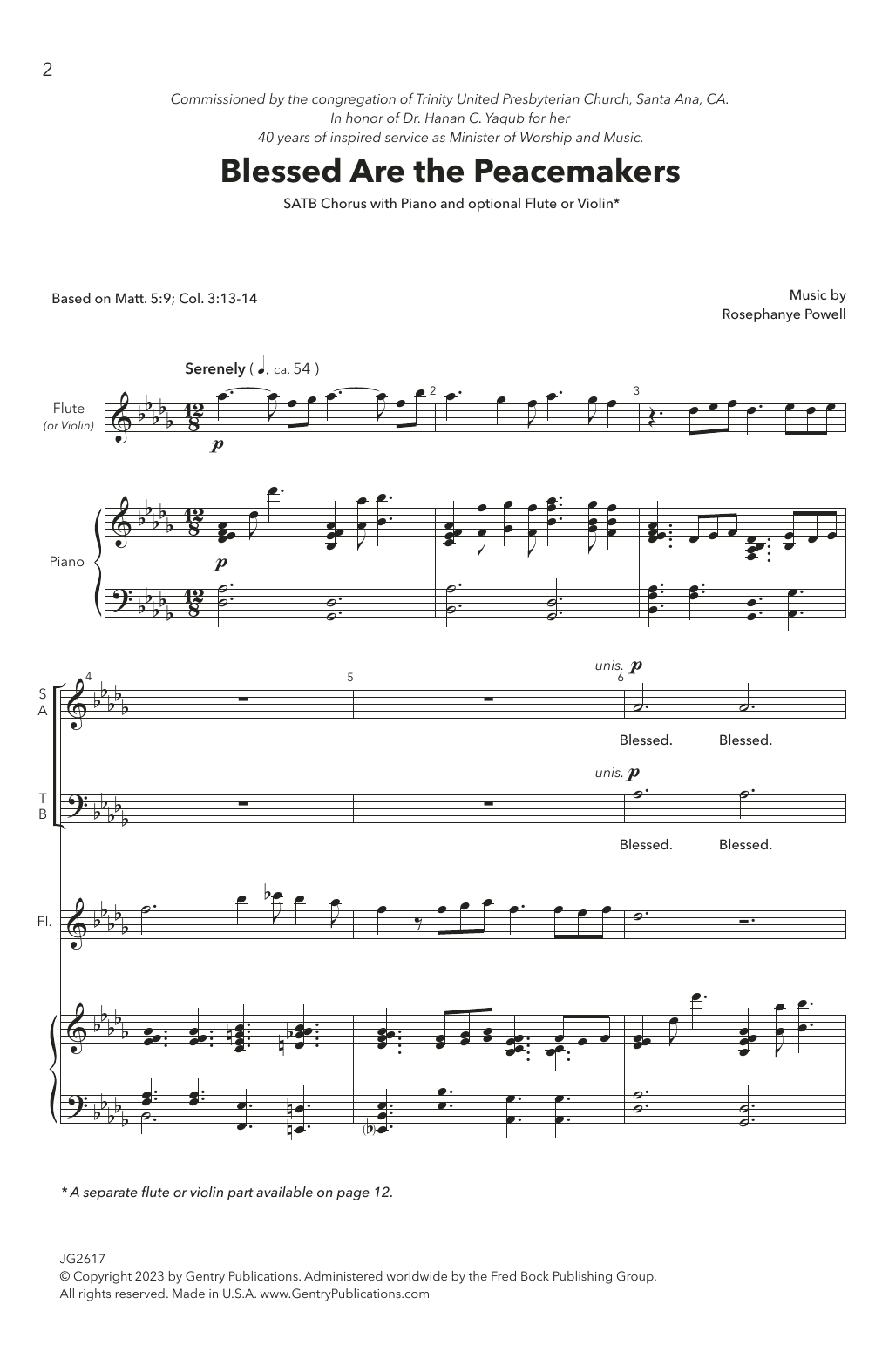 Rosephanye Powell Blessed Are The Peacemakers Sheet Music Notes & Chords for SATB Choir - Download or Print PDF