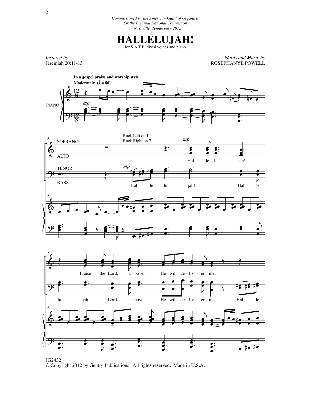 Rosephanye Powell Hallelujah! Sheet Music Notes & Chords for SATB Choir - Download or Print PDF