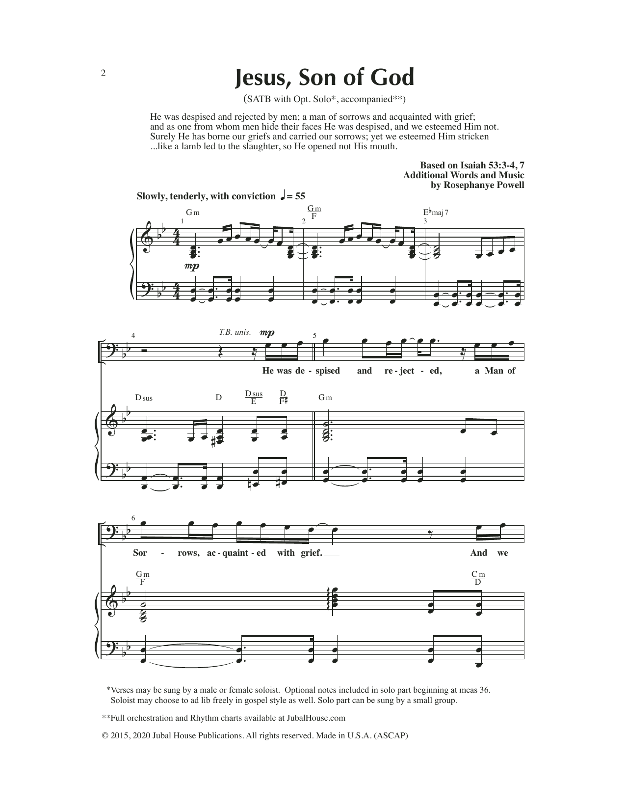 Rosephanye Powell Jesus, Son Of God Sheet Music Notes & Chords for SATB Choir - Download or Print PDF