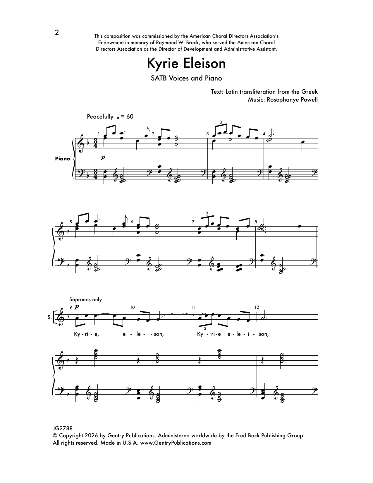 Rosephanye Powell Kyrie Eleison in F Major Sheet Music Notes & Chords for SATB divisi Choir - Download or Print PDF