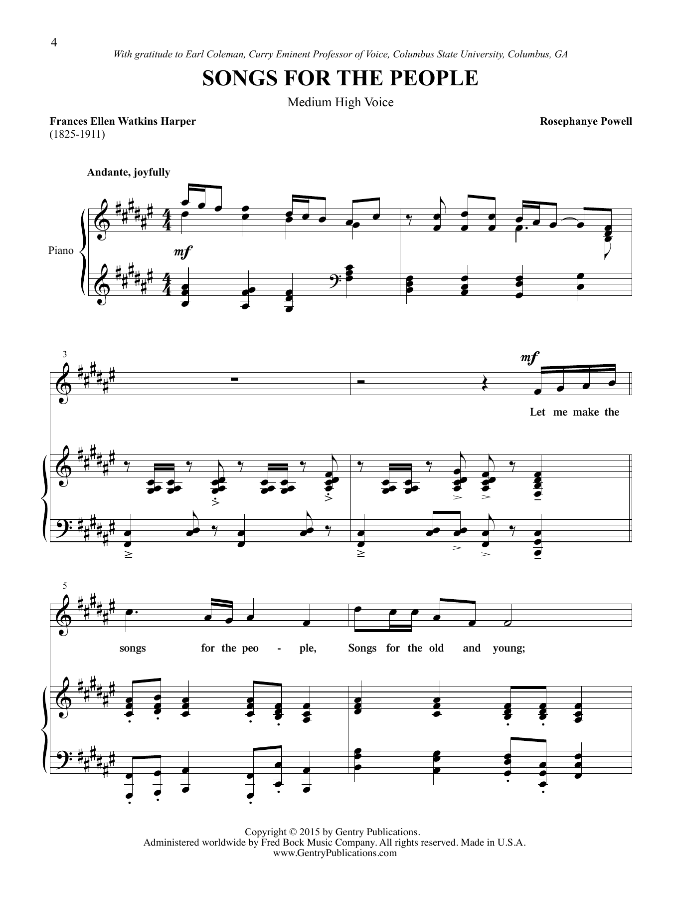 Rosephanye Powell Miss Wheatley's Garden (Medium High Voice) Sheet Music Notes & Chords for Choral - Download or Print PDF